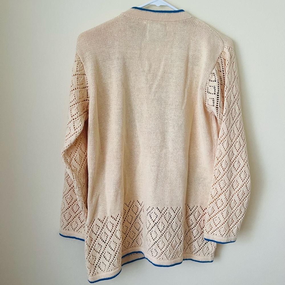 Storybook Knits Cardigan Sweater Butterfly Floral Crochet Small - Picture 2 of 3